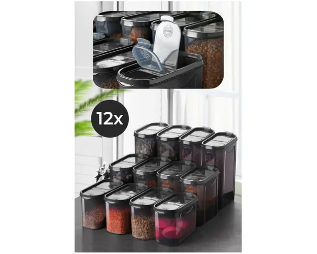 Set recipiente depozitare, Fremont, 964FRM1127, Plastic, Antracit