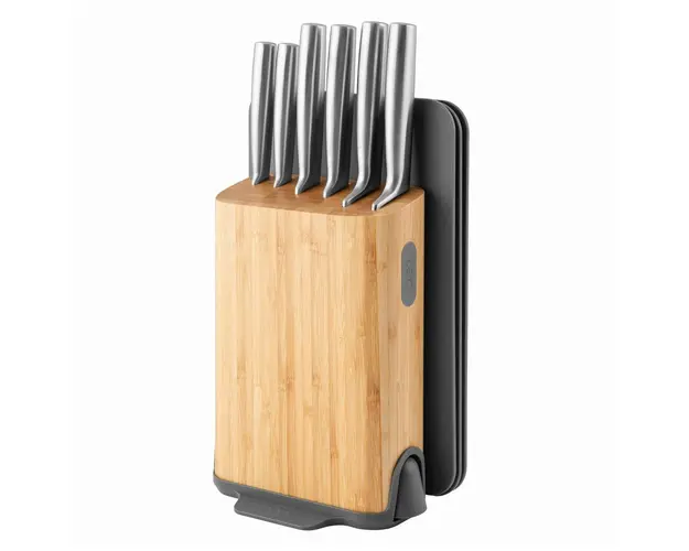 Set cutite cu suport 11 piese BergHOFF, Leo Line Legacy, inox, gri