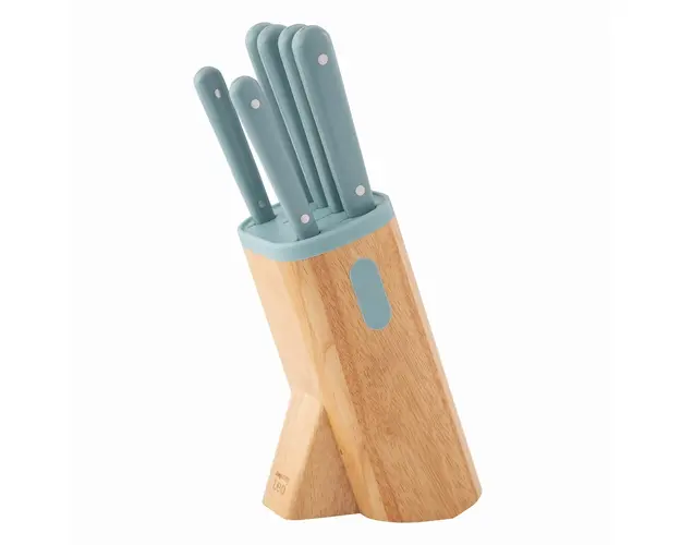 Set cutite si suport 7 piese BergHOFF, Leo Slate, lemn/inox