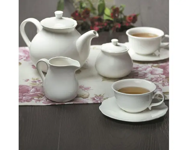 Set de cafea / ceai 17 piese Grace, Ambition, portelan, 200 ml, alb