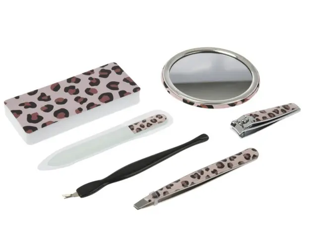 Set de manichiura Animal print, 6 piese, metal, multicolor