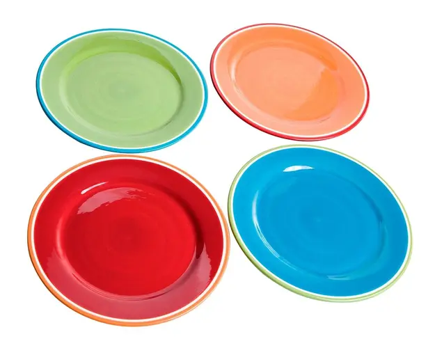 Set farfurii intinse 4 piese, Ironstone, Brandani, Ø25x2.5 cm, ceramica