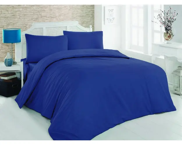 Lenjerie de pat dubla (EU) (IT), Dark Blue, Patik, Bumbac Ranforce