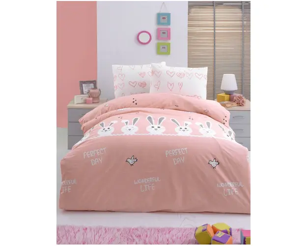 Lenjerie de pat pentru o persoana, Bunny Kids, Life Style, Bumbac Ranforce