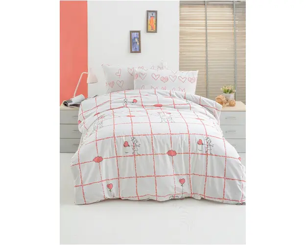 Lenjerie de pat pentru o persoana, Pink, Life Style, Bumbac Ranforce