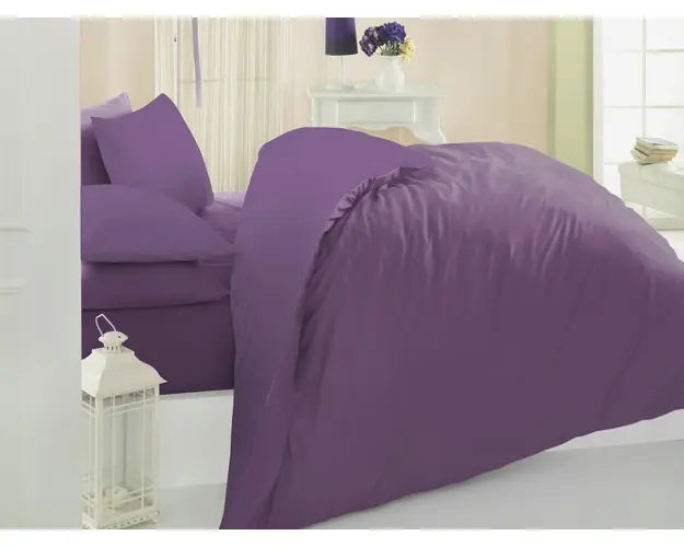 Lenjerie de pat pentru o persoana (DE), Plum, Patik, Bumbac Ranforce