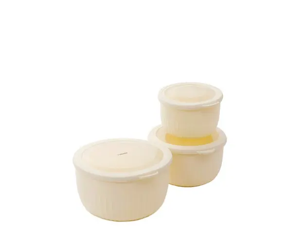 Set 3 caserole Kerma, Homla, 1L/2L/3L, plastic, crem
