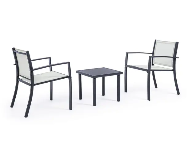 Set mobilier de gradina 3 piese, Auri, Bizzotto, gri carbune