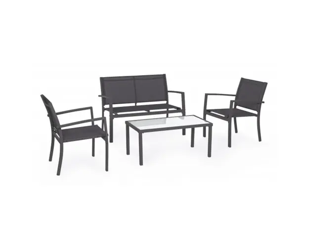 Set mobilier de gradina 4 piese, Trent, Bizzotto, gri carbune