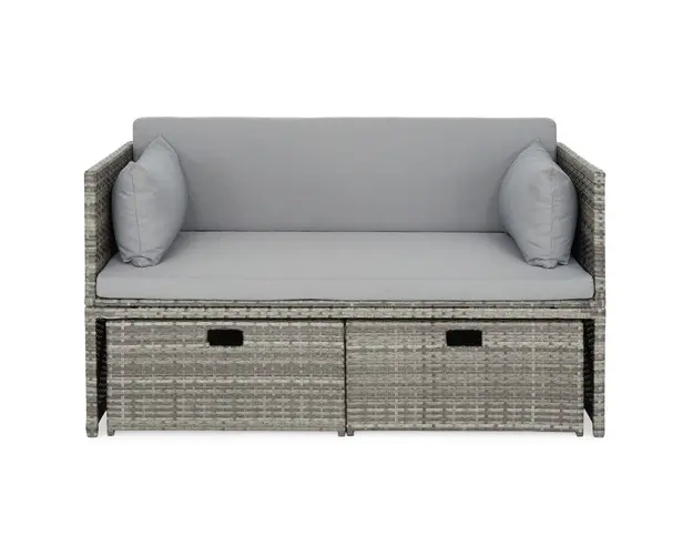 Set mobilier gradina/terasa Xanthi, 3 piese, otel, gri