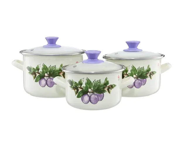 Set oale model prune Emalia Olkusz, 25.5x20x12 cm, 6 piese, otel/sticla, multicolor
