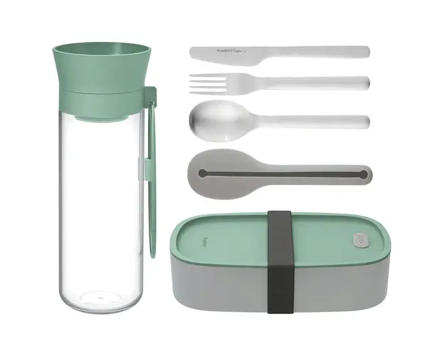 Set pentru pranz 3 piese BergHOFF, Leo Line, 500 ml, otel/plastic/silicon, verde