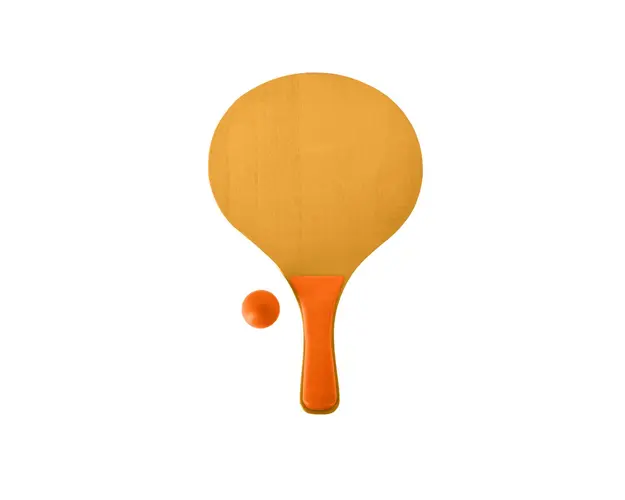 Set ping pong pentru plaja, 3 piese, lemn, portocaliu/galben