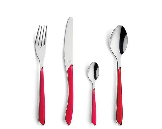 Set tacamuri 24 piese, Amefa, Eclat Matt, inox, roz inchis