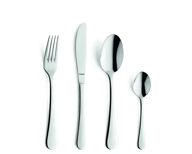 Set tacamuri 24 piese, Amefa, Elara, inox, argintiu