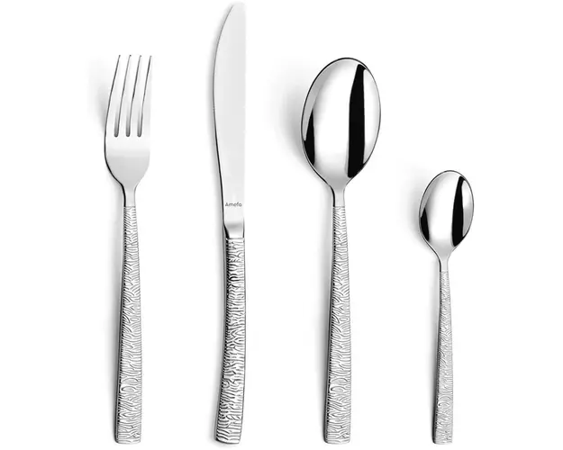 Set tacamuri 24 piese Amefa, Havane Jungle, inox 18/0, argintiu