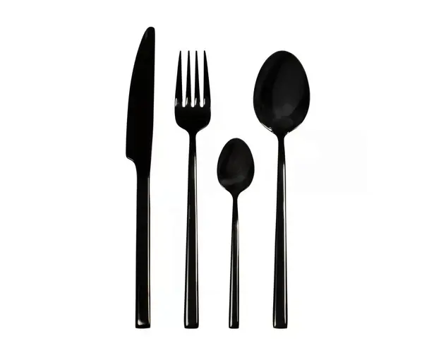 Set tacamuri 24 piese Como Black, Ambition, inox, negru