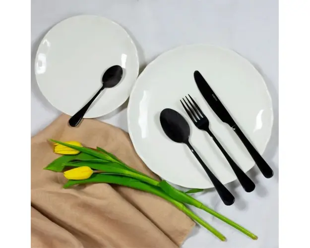 Set tacamuri 24 piese Enna, Ambition, inox, negru