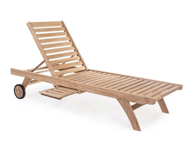 Sezlong cu roti Maryland, Bizzotto, 65 x 200 x 95 cm, lemn de tec/otel