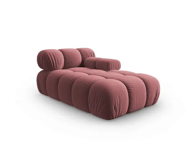 Sezlong living dreapta 1 loc, Bellis, Micadoni Home, BL, 157x97x62 cm, catifea, roz