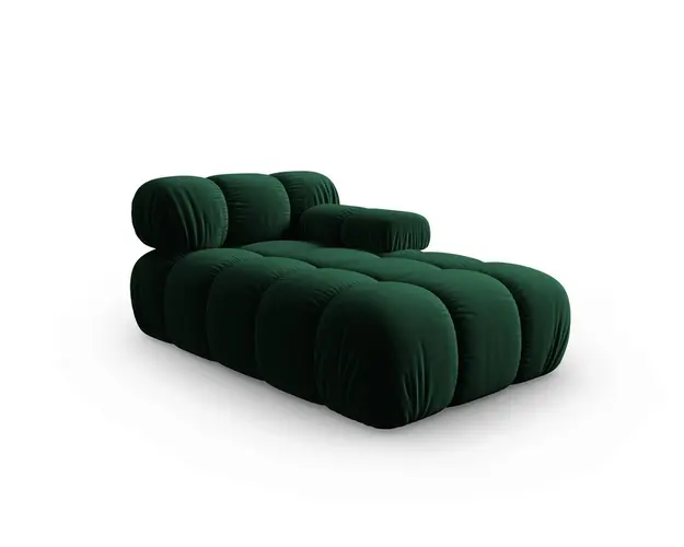 Sezlong living dreapta 1 loc, Bellis, Micadoni Home, BL, 157x97x62 cm, catifea, verde bottle