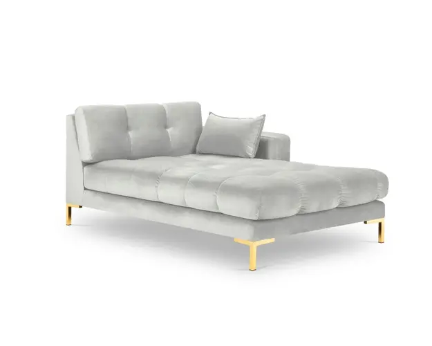Sezlong living dreapta 1 loc, Mamaia, Micadoni Home, GL, 185x102x75 cm, catifea, argintiu