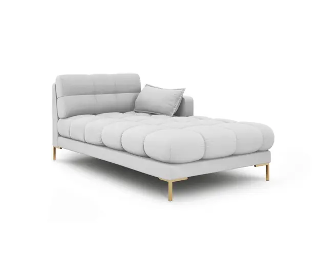 Sezlong living dreapta 1 loc, Mamaia, Micadoni Home, GL, 185x102x75 cm, tesatura tip twill, gri deschis