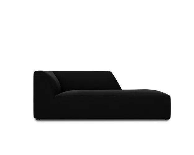 Sezlong living dreapta 1 loc, Ruby, Micadoni Home, BL, 180x93x69 cm, catifea, negru