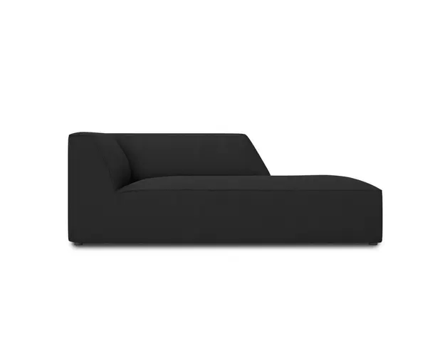 Sezlong living dreapta 1 loc, Ruby, Micadoni Home, BL, 180x93x69 cm, poliester, negru