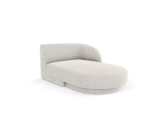 Sezlong living dreapta 2 locuri, Miley, Micadoni Home, BL, 155x92x74 cm, poliester chenille, gri deschis