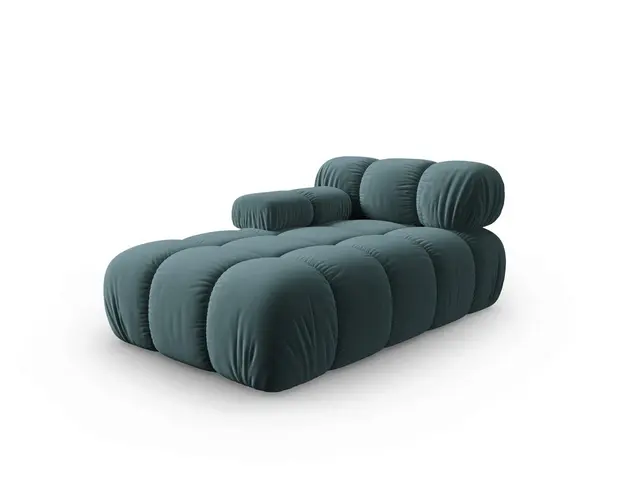 Sezlong living stanga 1 loc, Bellis, Micadoni Home, BL, 157x97x62 cm, catifea, albastru petrol