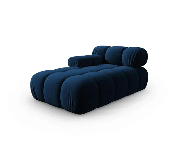 Sezlong living stanga 1 loc, Bellis, Micadoni Home, BL, 157x97x62 cm, catifea, albastru regal