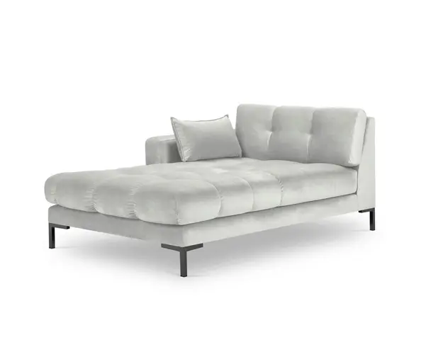 Sezlong living stanga 1 loc, Mamaia, Micadoni Home, BL, 185x102x75 cm, catifea, argintiu