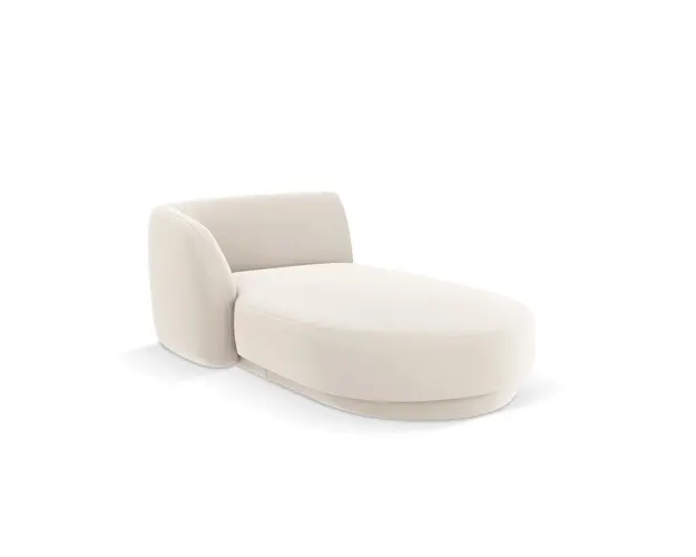 Sezlong living stanga 2 locuri, Miley, Micadoni Home, BL, 155x92x74 cm, catifea, bej deschis