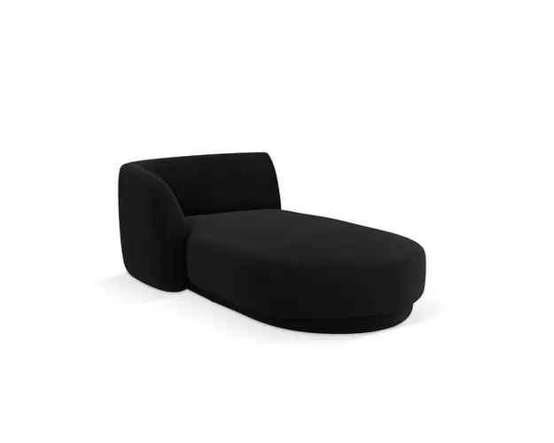 Sezlong living stanga 2 locuri, Miley, Micadoni Home, BL, 155x92x74 cm, catifea, negru