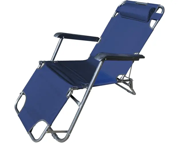 Sezlong pliabil cu tetiera Simple, Heinner, 153x60x79cm, bleumarin