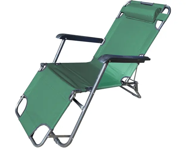 Sezlong pliabil cu tetiera Simple, Heinner, 153x60x79cm, verde