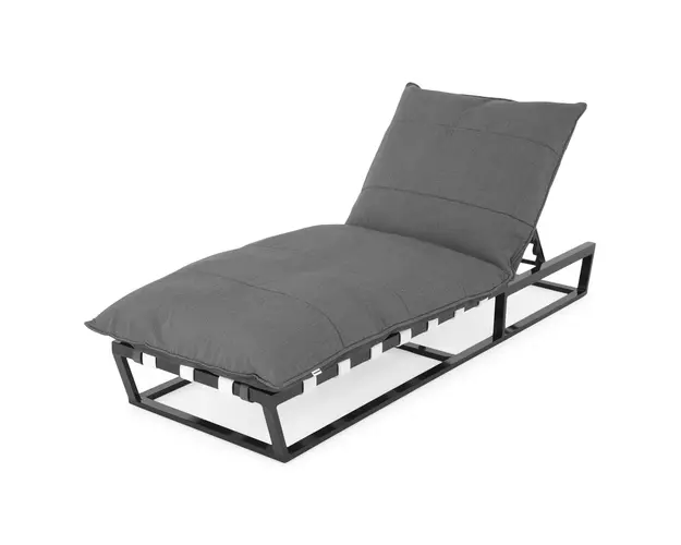 Sezlong Reef, 212x84x38 cm, aluminiu, negru/gri