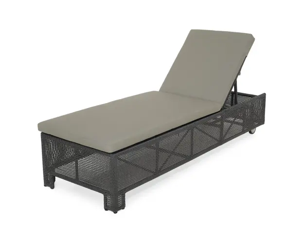 Sezlong Savana, 210x70x41 cm, aluminiu, negru/gri