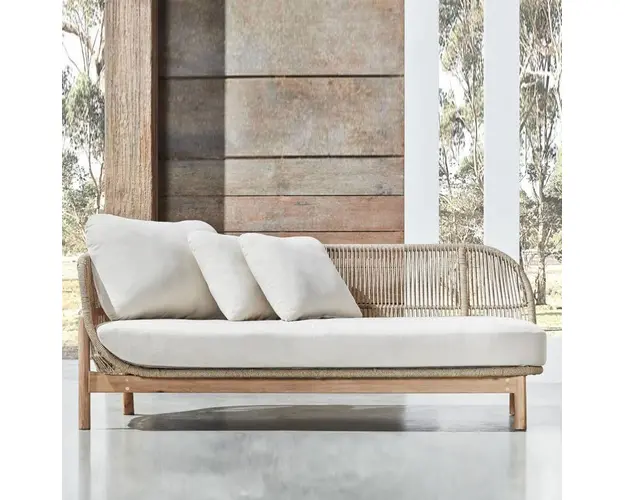 Sezlong Talara, 170.3x80.4x62.5 cm, aluminiu/lemn acacia, natur/bej