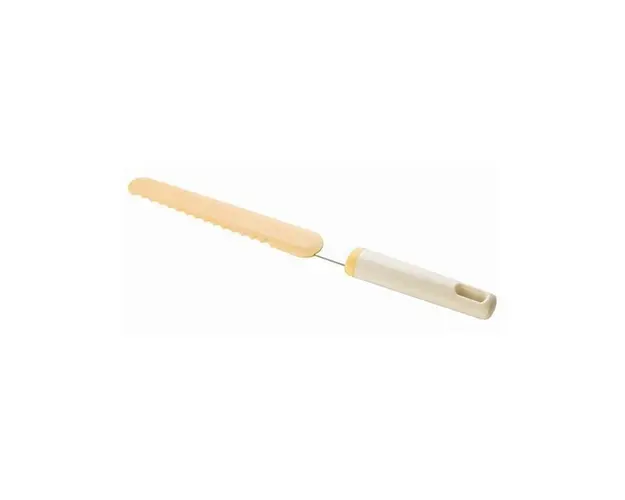 Spatula pentru crema Delicia, Tescoma, 32 x 3 cm, plastic/nailon/inox, bej/galben