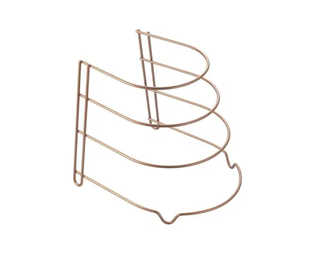 Stativ pentru depozitare 4 tigai Canyon Copper, Metaltex, 25 x 27 x 23 cm, metal/invelis Polytherm