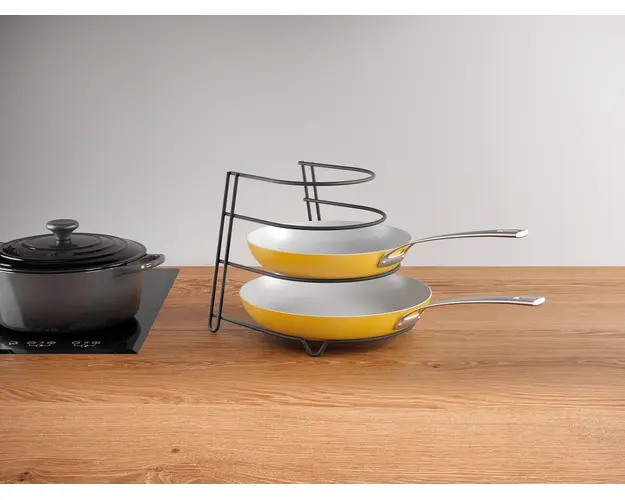 Stativ pentru depozitare 4 tigai Canyon Lava, Metaltex, 26 x 24 x 23 cm, metal/invelis TouchTherm