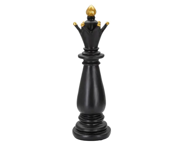 Statueta decorativa / Piesa de sah Nebun, Black Bishop, Mauro Ferretti, Ø12.5 x 38.5 cm, polirasina, negru/auriu