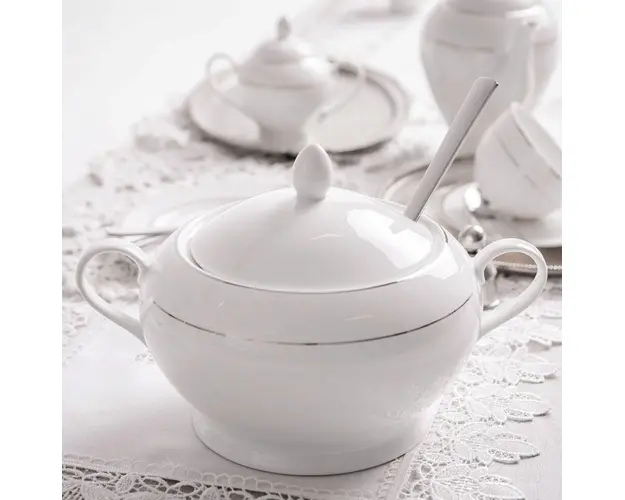 Supiera Aura Silver, Ambition, 2.5 L, portelan New Bone China, alb