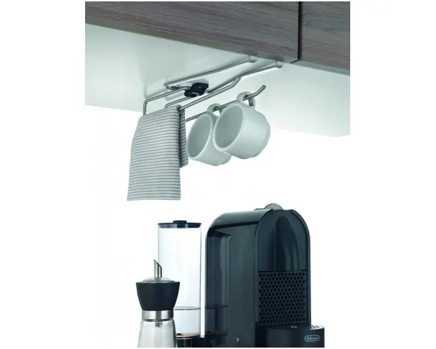 Suport cani pentru dulap All In, Metaltex, 28 x 8 cm, inox/invelis Polytherm, argintiu