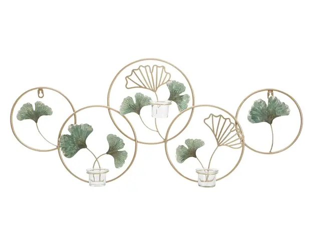 Suport lumanari cu fixare pe perete Greenery, Mauro Ferretti, 80x35.5 cm, fier, multicolor