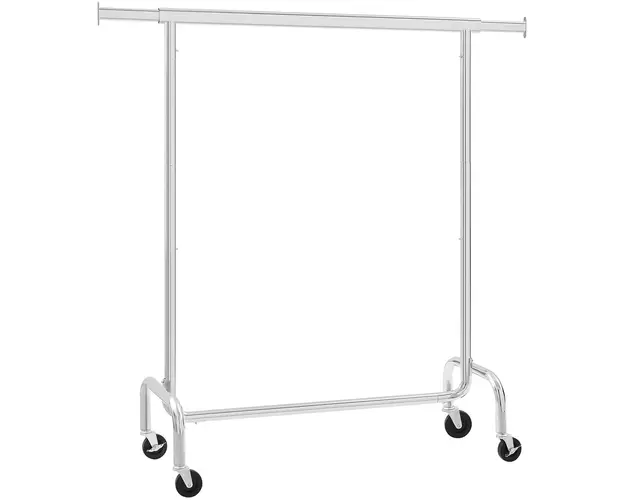 Suport mobil pentru umerase Vasagle, 110-150x55x160 cm, max 130 kg, extensibil, metal cromat, argintiu