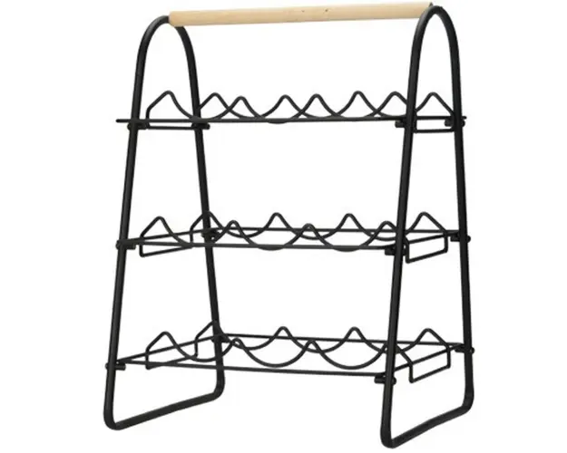 Suport pentru 9 sticle de vin Bamboo, 33x29x46 cm, metal