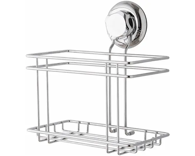 Suport pentru baie Bestlock, Compactor, 18.5x13.2x20.3 cm, crom/ABS/plastic (TPU), argintiu